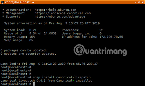 Cách thiết lập Livepatch trên Ubuntu