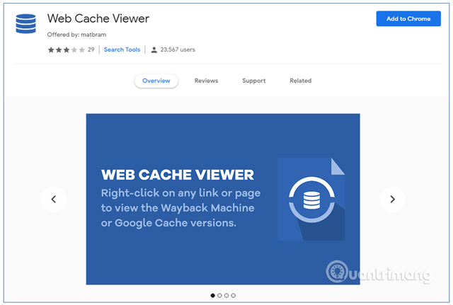 Tiện ích mở rộng Chrome Web Cache Viewer