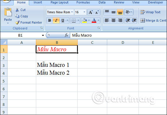 MS Excel 2007 - Bài 7: Tạo Macro trong Excel 2007 - Ảnh minh hoạ 4