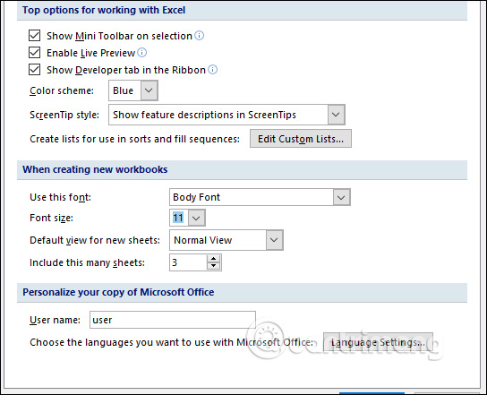 MS Excel 2007 - Bài 2: Tùy chỉnh trong Excel - Ảnh minh hoạ 3
