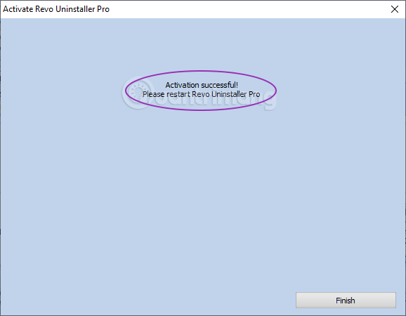 Kích hoạt bản quyền Revo Uninstaller Pro hoàn tất