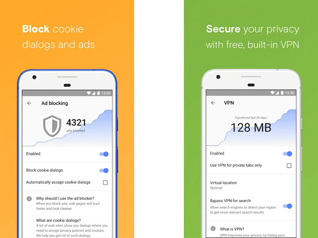 Opera browser cung cấp các tính năng chặn quảng cáo trên trình duyệt mà không cần add-on