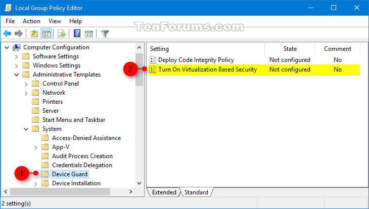Cách bật hoặc tắt Device Guard trên Windows 10