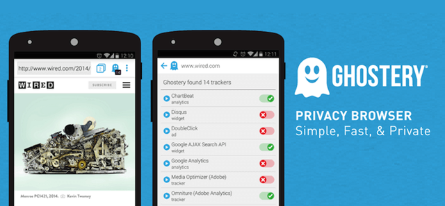 Trình duyệt bảo mật Ghostery (Ghostery Privacy Browser) dành cho Android, iOS