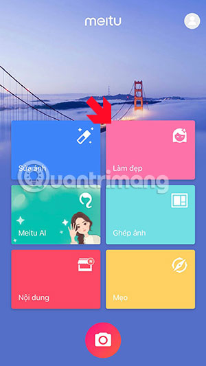 Giao diện chính Meitu