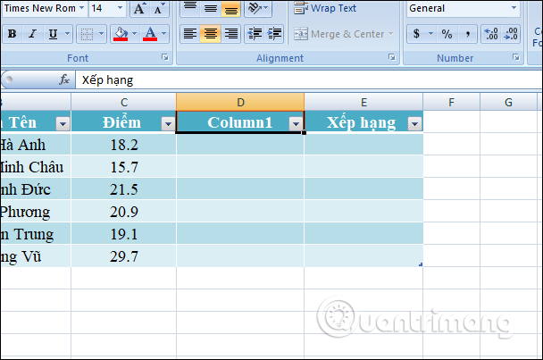 MS Excel 2007 - Bài 5: Chỉnh sửa bảng Excel - Ảnh minh hoạ 2