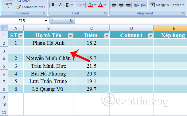 MS Excel 2007 - Bài 5: Chỉnh sửa bảng Excel - Ảnh minh hoạ 4