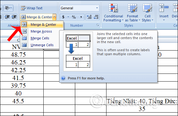 MS Excel 2007 - Bài 5: Chỉnh sửa bảng Excel - Ảnh minh hoạ 6