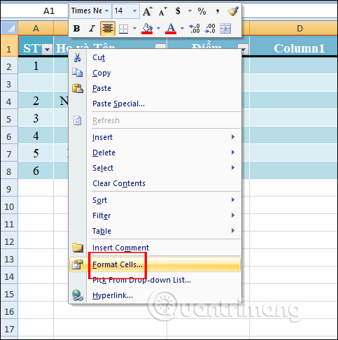 MS Excel 2007 - Bài 5: Chỉnh sửa bảng Excel - Ảnh minh hoạ 10