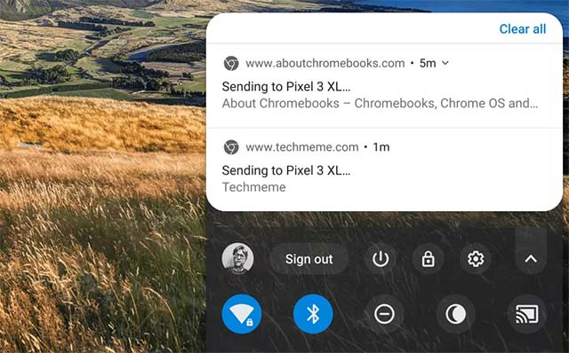 Tính năng cho phép gửi URL trực tiếp từ Chrome OS đến điện thoại