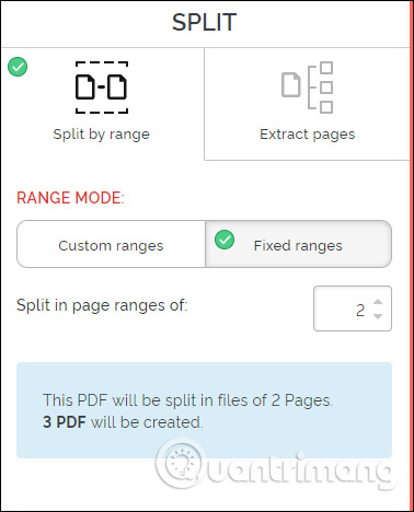 Fixed group of PDF pages