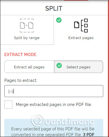 Select individual PDF pages