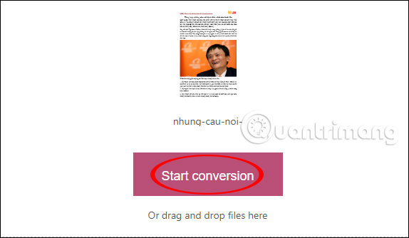 Click the Start conversion button