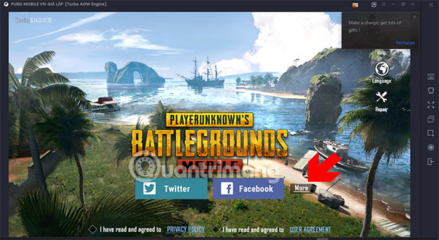 Giao diện PUBG Mobile Quốc Tế Game Loop