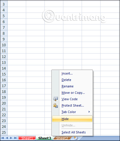 MS Excel 2007 - Bài 12: Thao tác với Sheet trong Excel - Ảnh minh hoạ 15