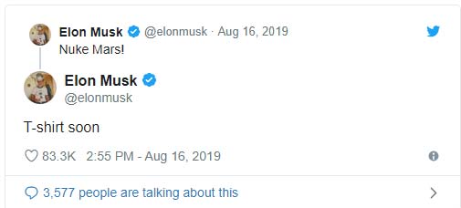 Elon Musk muốn "bán áo phông" trên sao Hỏa