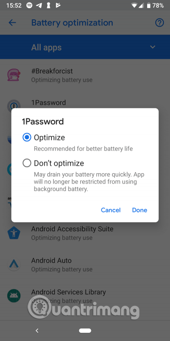 Choose Don't optimize