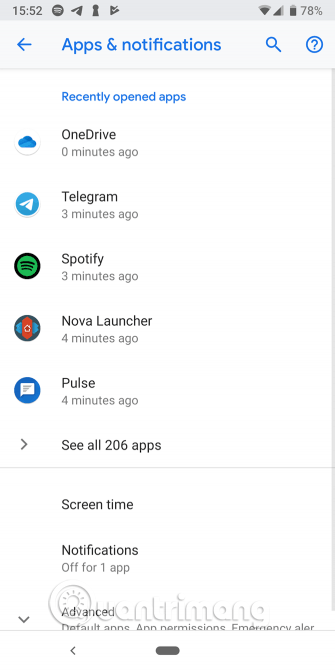 Truy cập Apps & notifications