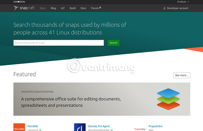 Bố cục của Snap Store