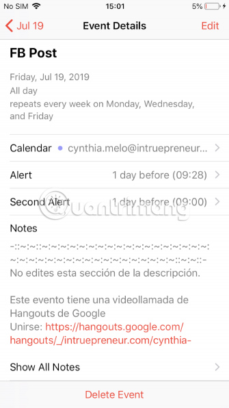 Apple Calendar miễn phí sử dụng và đồng bộ với tất cả các thiết bị Apple khác của bạn thông qua iCloud