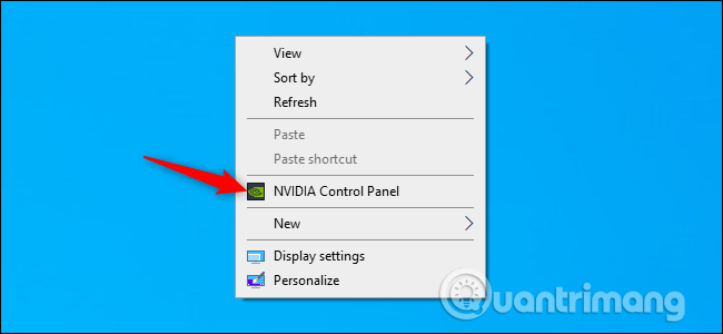 Chọn NVIDIA Control Panel