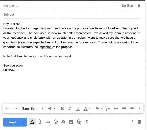 Những phần xuất hiện lỗi ngữ pháp sẽ được đánh dấu bằng dòng gạch chân màu xanh lam