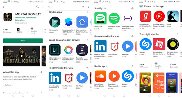 Các biểu tượng trên Play Store được thiết kế lại dưới dạng các hình vuông với các góc bo tròn