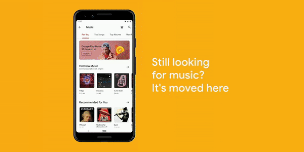 Giao diện mới của Google Play Store