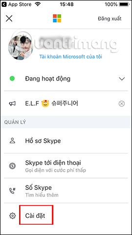 Cài đặt tài khoản
