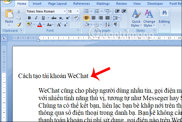 Định dạng cho chữ