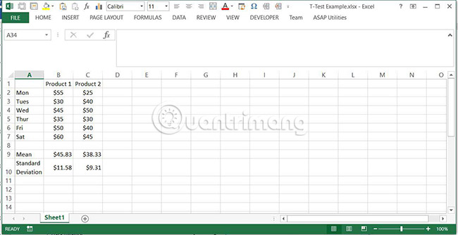 Cách thực hiện T-Test trong Excel - Ảnh minh hoạ 2