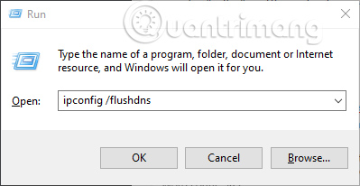 Nhập ipconfig /flushdns
