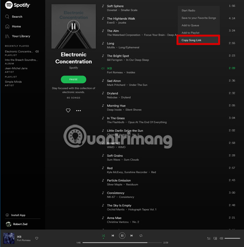 Chọn “Copy song link”