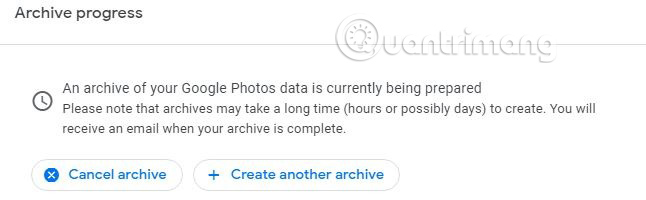 Đợi cho đến khi kho lưu trữ được tạo xong