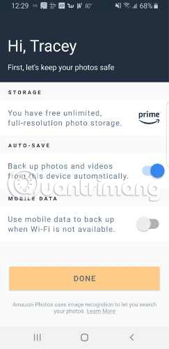 Quyết định xem bạn có muốn tự động sao lưu ảnh và thiết bị hay không