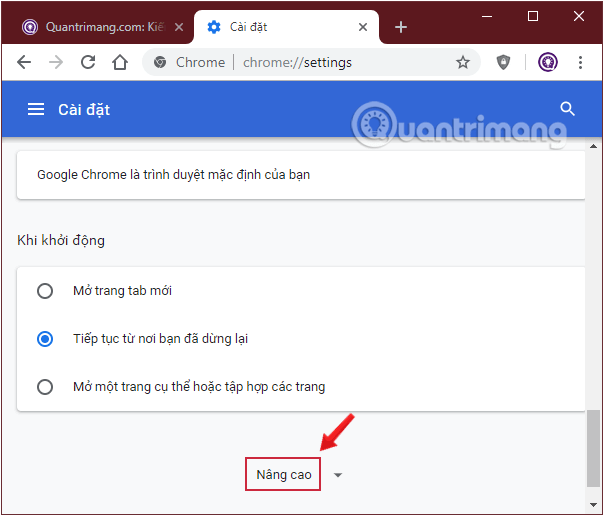 Chọn tùy chọn Đặt lại và dọn dẹp Khôi phục cài đặt về mặc định ban đầu