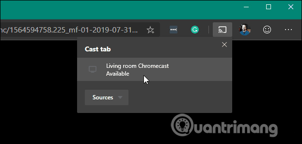 “Cast tab” sẽ tìm thấy tất cả các thiết bị Chromecast trên mạng của bạn