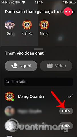 Truy cập giao diện chat