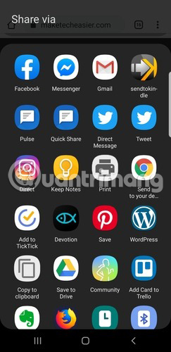 Chọn Send to Kindle làm ứng dụng chia sẻ