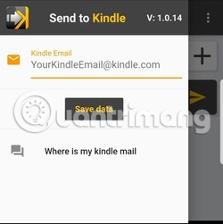 Nhập email Kindle
