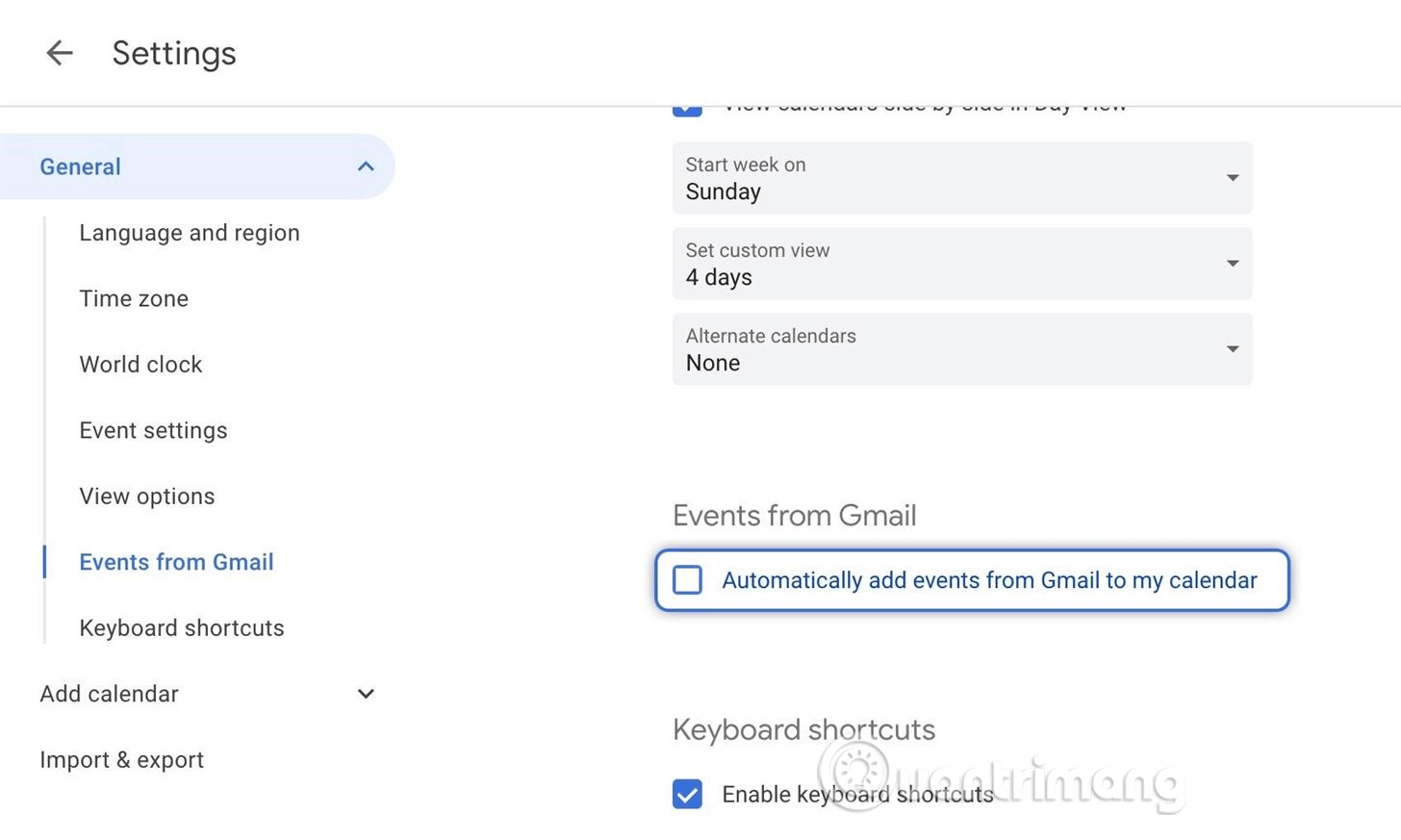 Cách loại bỏ thư rác trong Google Calendar