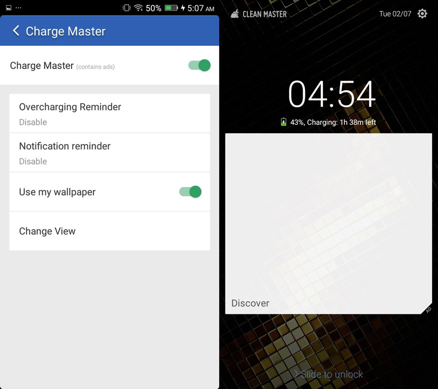 Tính năng "Charge Master" thực tế lại là tính năng "Quảng cáo trên màn hình khóa".
