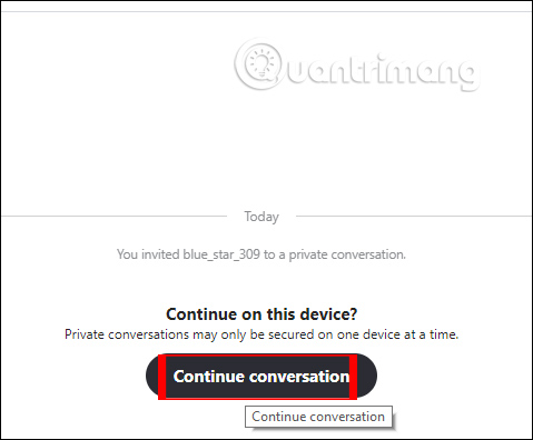 Gửi lời mời chat riêng tư