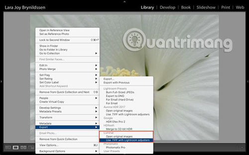 Mở Luminar từ Lightroom