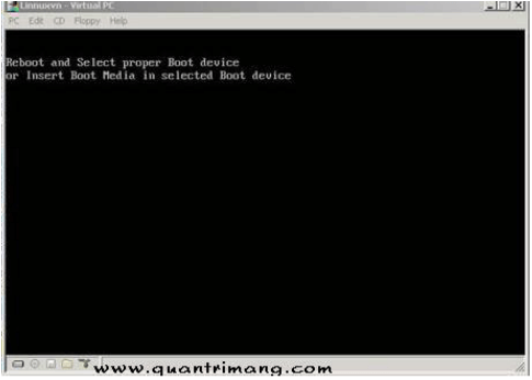 Màn hình sau khi khởi động lại