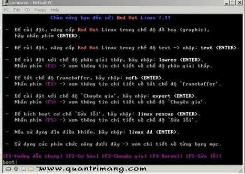 Màn hình khởi động tiếp theo