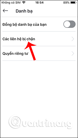 Các tài khoản bị chặn
