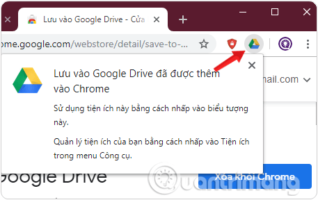 Lúc này nút Save to Google Drive được thêm vào thanh công cụ