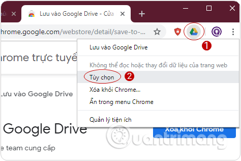 Trước khi sử dụng, bạn cần thiết lập cài đặt trong tiện ích mở rộng