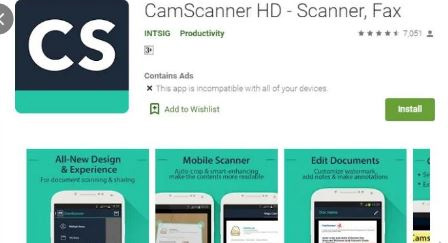 Ứng dụng CamScanner PDF.